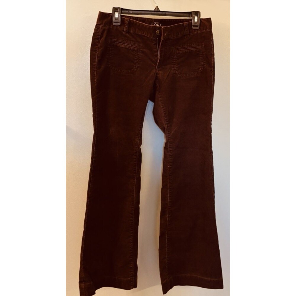 Anne Taylor Loft Dark Plum Flare Corduroys 6P